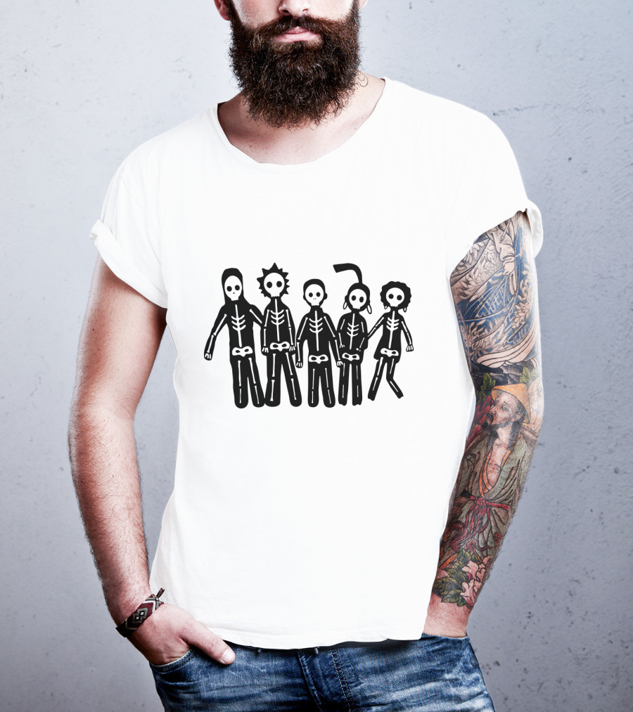 Mf 26 Skeleton Band Stick Figure Art T-Shirt