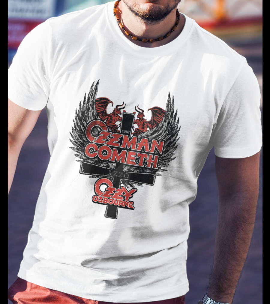 The Ozzman Cometh Ozzy Osbourne Oz 18 Winged Cross T-Shirt