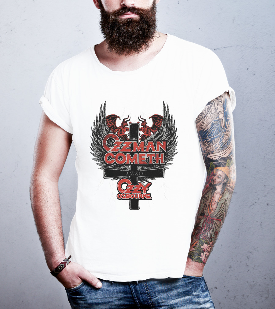 The Ozzman Cometh Ozzy Osbourne Oz 18 Winged Cross T-Shirt
