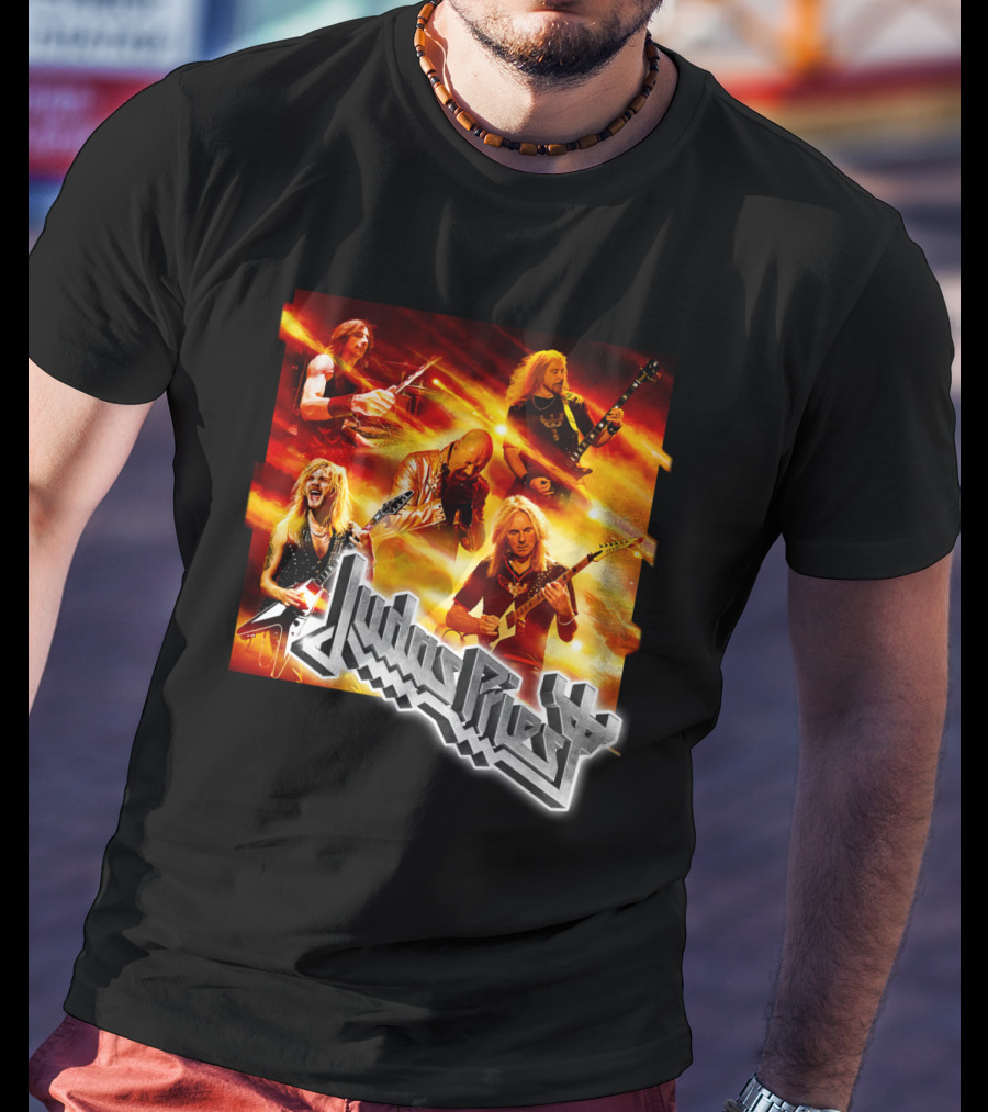 Judas Priest Firepower Tour Band Members Collage T-Shirt