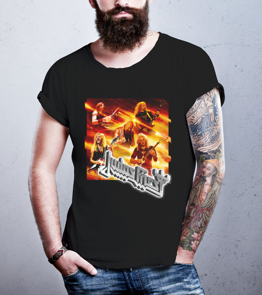 Judas Priest Firepower Tour Band Members Collage T-Shirt