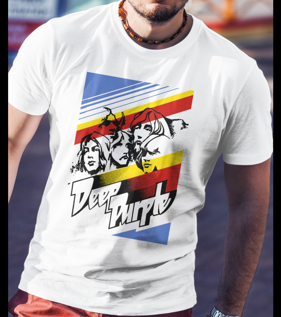 Deep Purple Band Retro Stripes T-Shirt