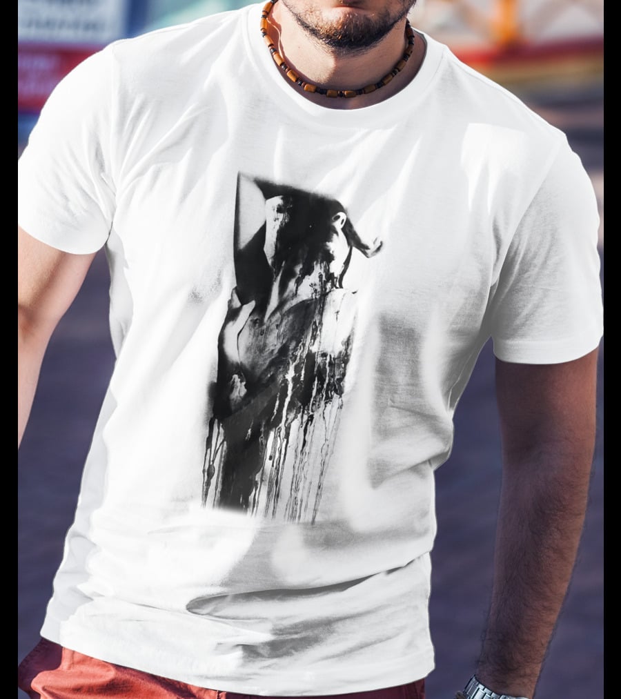 Inked Abstract Monochrome Figure T-Shirt