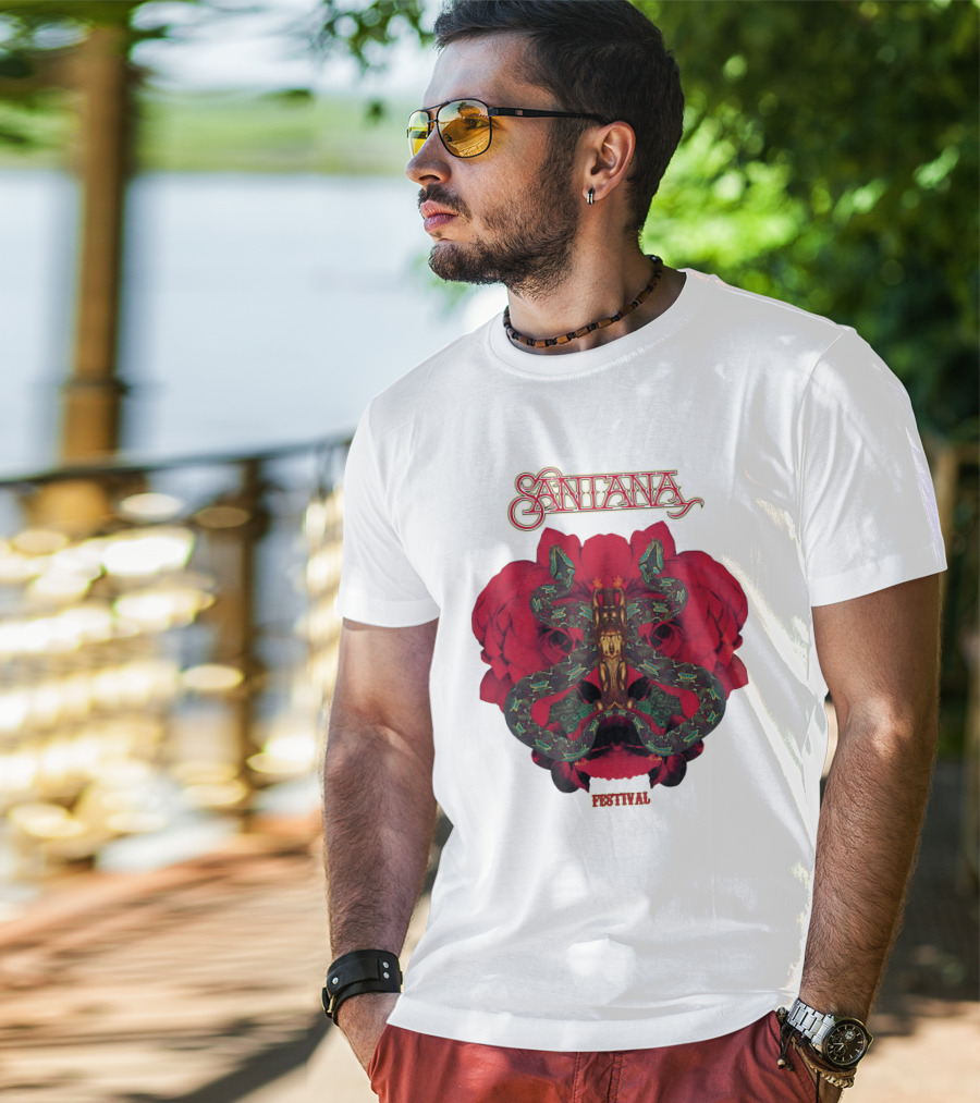 Santana Festival Snake And Rose T-Shirt