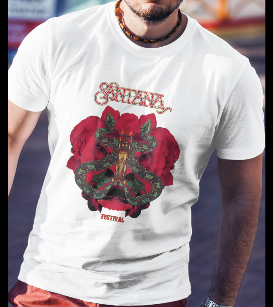 Santana Festival Snake And Rose T-Shirt