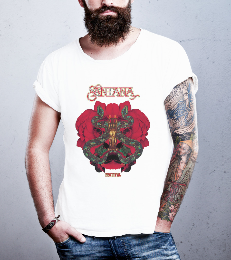 Santana Festival Snake And Rose T-Shirt