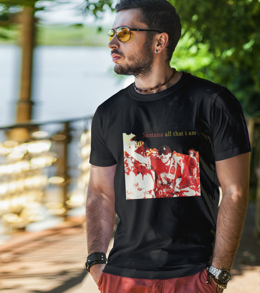 Santana All That I Am Red And White Guitarist T-Shirt