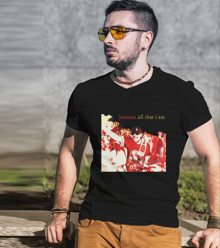 Santana All That I Am Red And White Guitarist T-Shirt