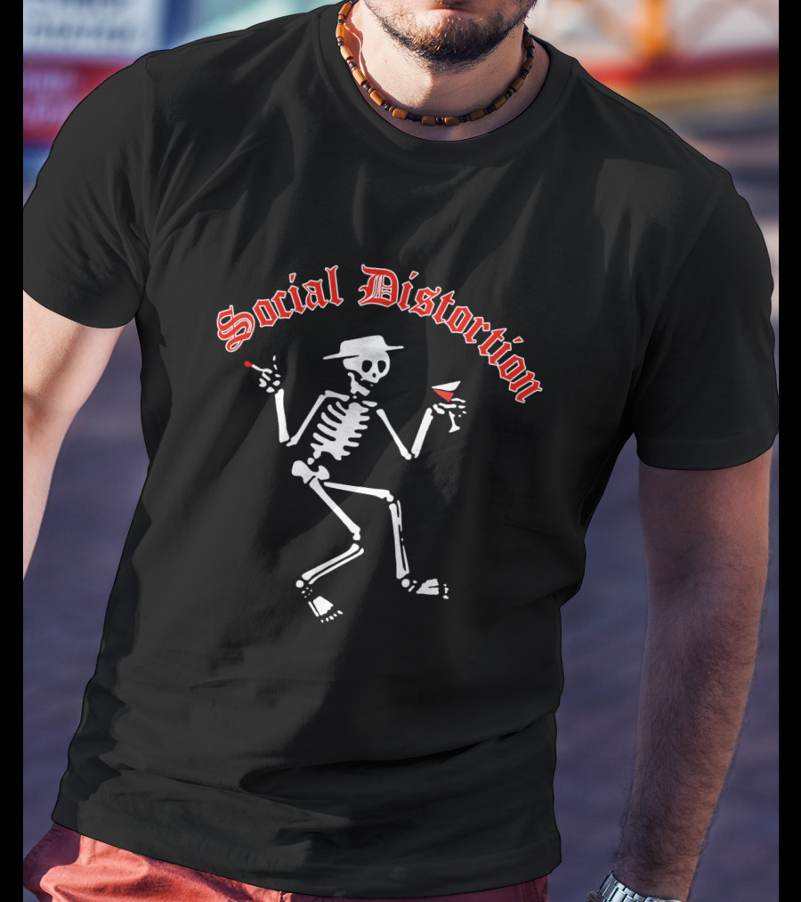 Social Distortion Skeleton With Hat And Glasses T-Shirt