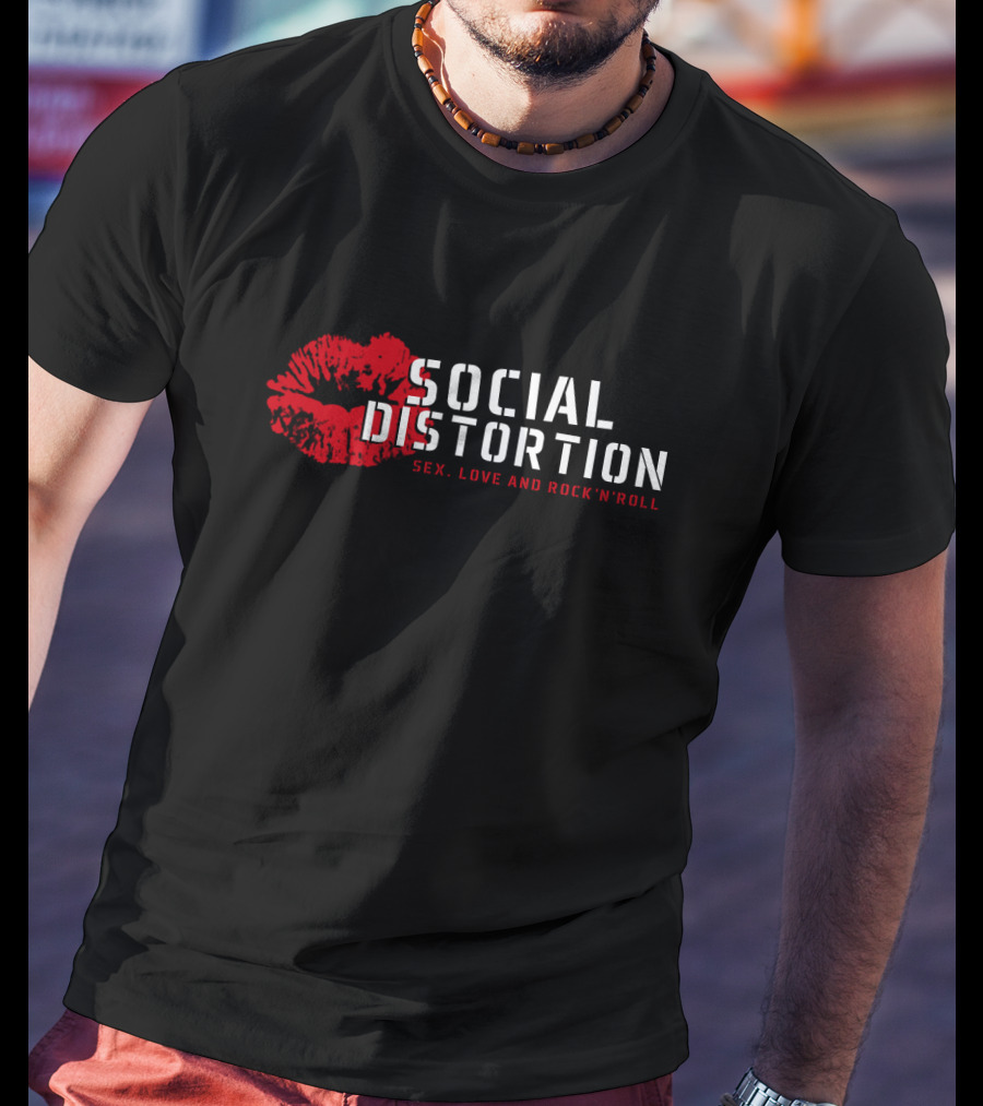Social Distortion Sex Love And Rock 'N' Roll Red Lips T-Shirt