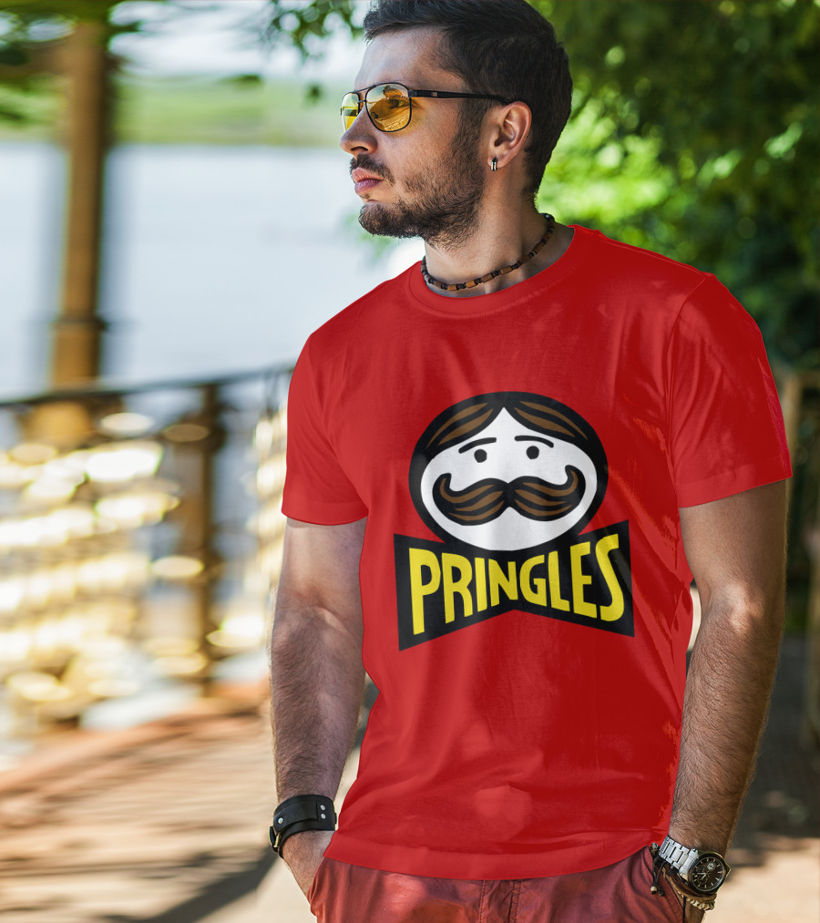 Prm 36 Pringles Logo Mustache And Bowtie T-Shirt