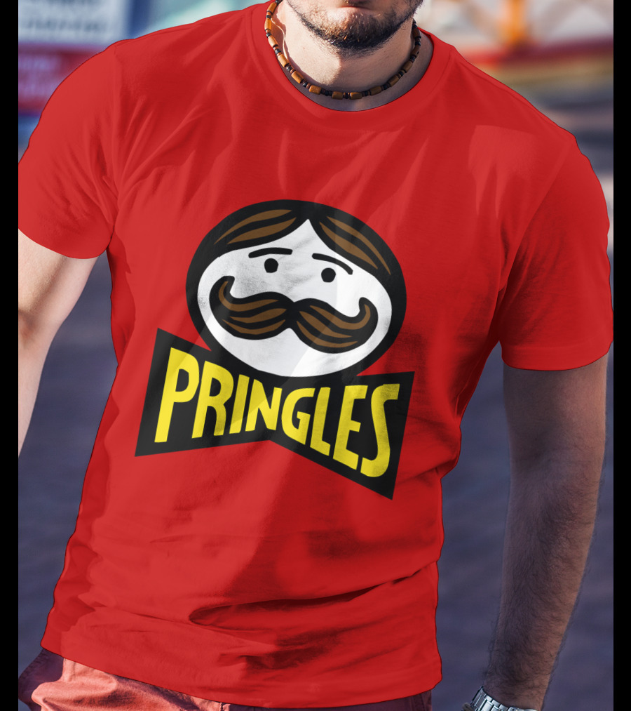 Prm 36 Pringles Logo Mustache And Bowtie T-Shirt