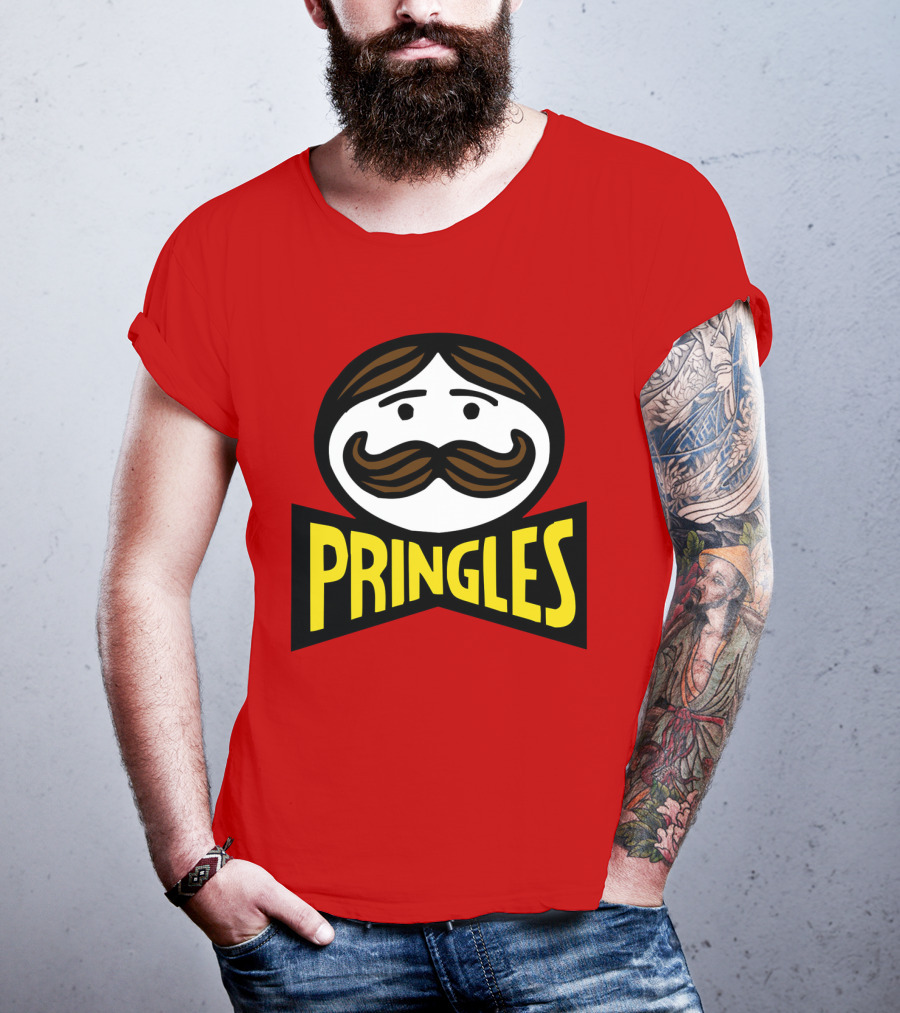 Prm 36 Pringles Logo Mustache And Bowtie T-Shirt