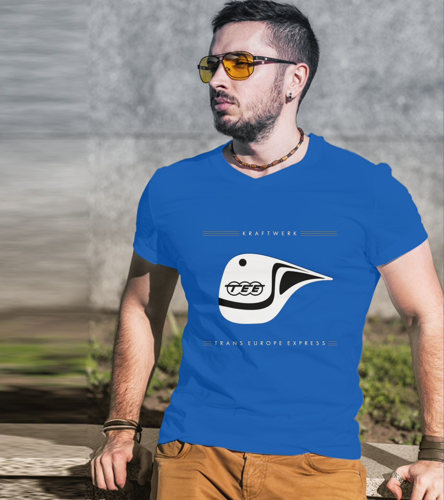 Kraftwerk Trans Europe Express Tee Bird Logo Blue T-Shirt