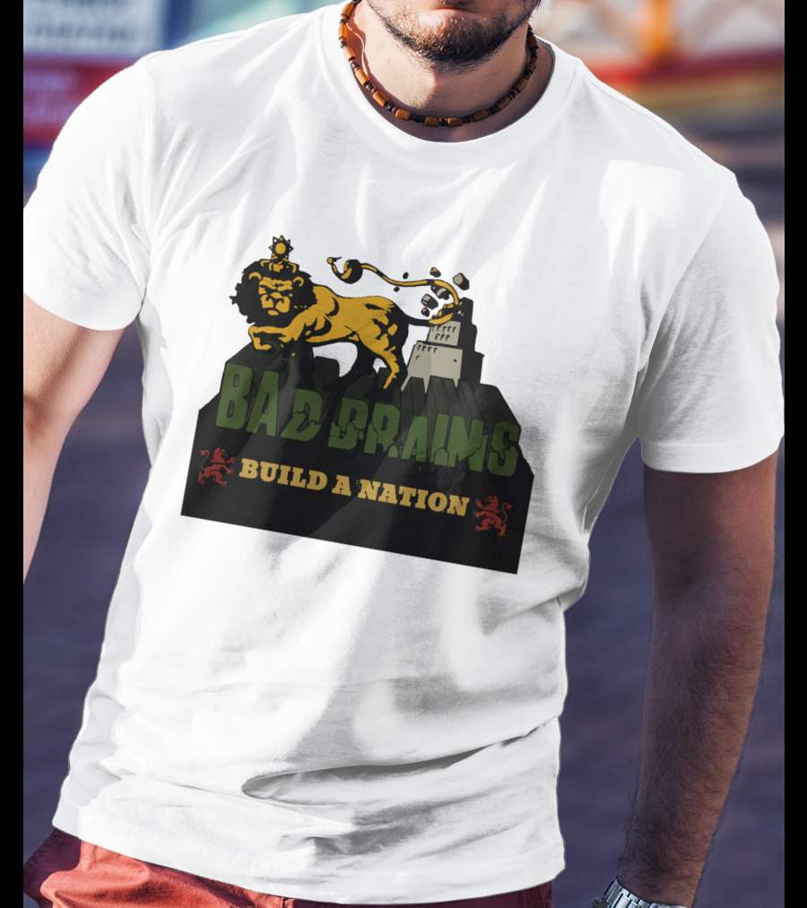 Bad Brains Build A Nation Lion Reggae Punk T-Shirt