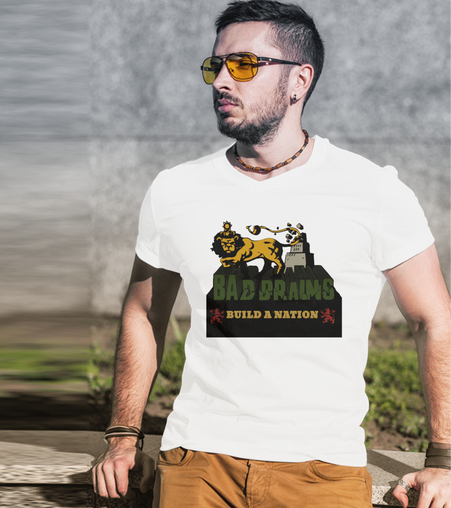 Bad Brains Build A Nation Lion Reggae Punk T-Shirt