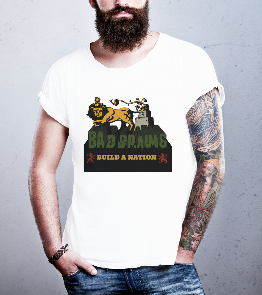 Bad Brains Build A Nation Lion Reggae Punk T-Shirt