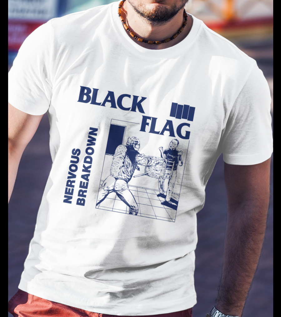 Black Flag Nervous Breakdown Confrontation Scene T-Shirt