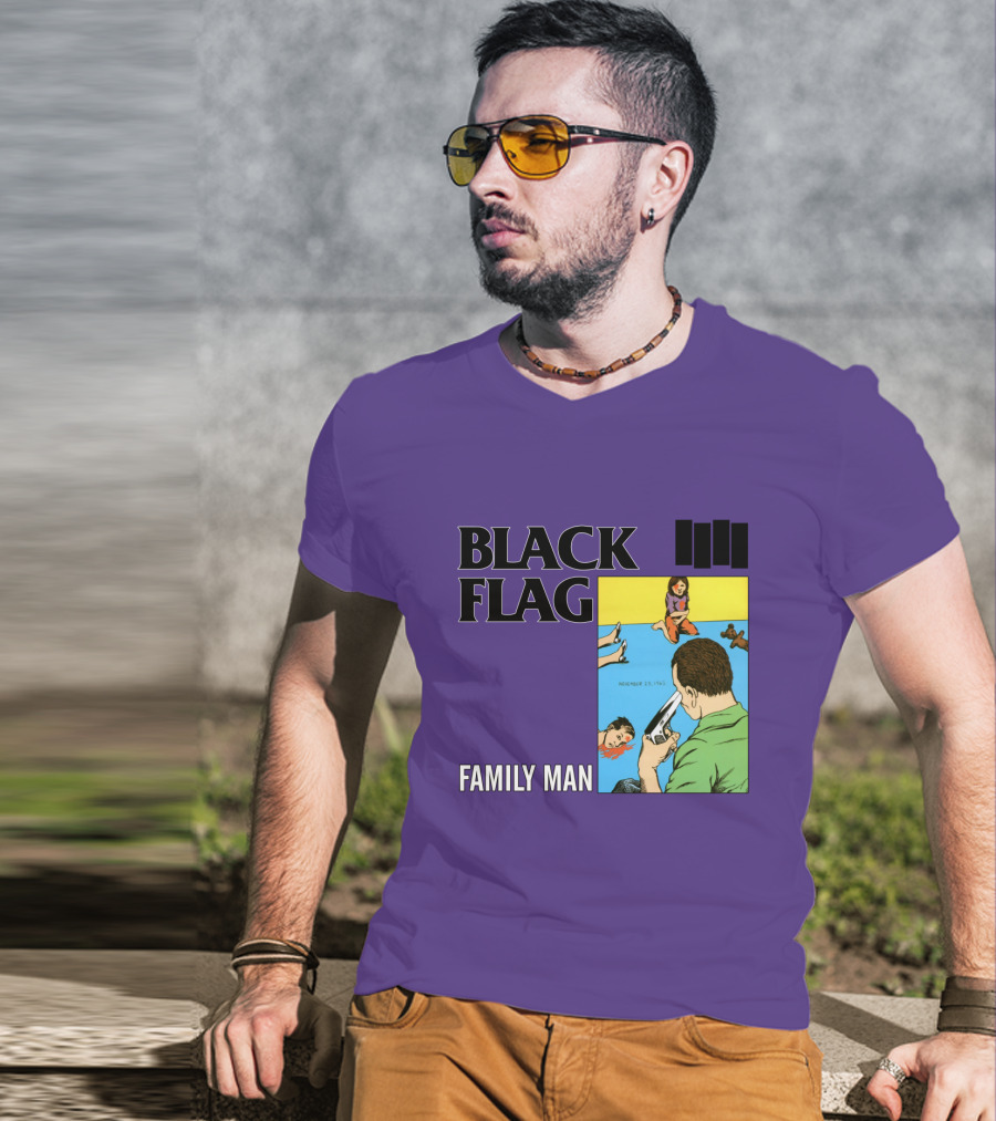 Black Flag Family Man - Nervous 23-1983 T-Shirt