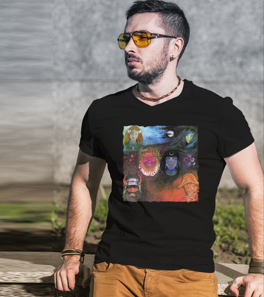 King Crimson In The Wake Of Poseidon Album Cover Art Faces T-Shirt