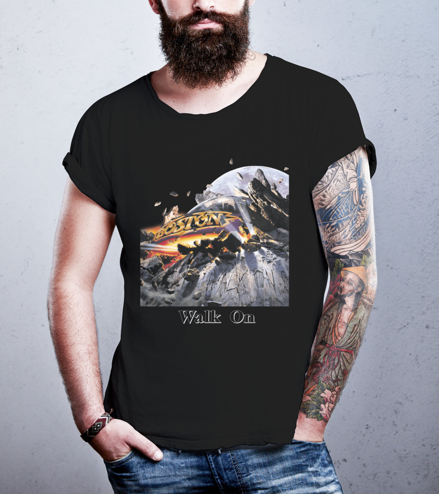Boston Walk On Rock Explosion Moon Scene T-Shirt