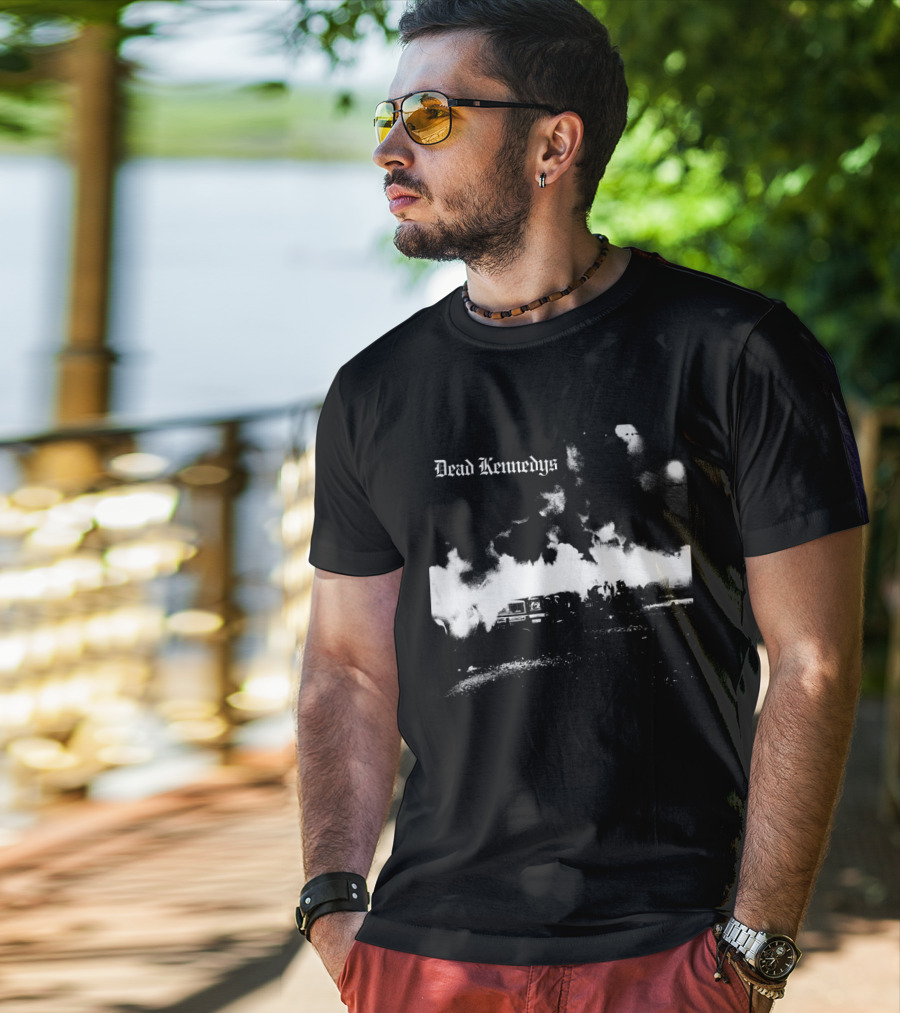 Dead Kennedys Riots And Flames Black And White Scene T-Shirt