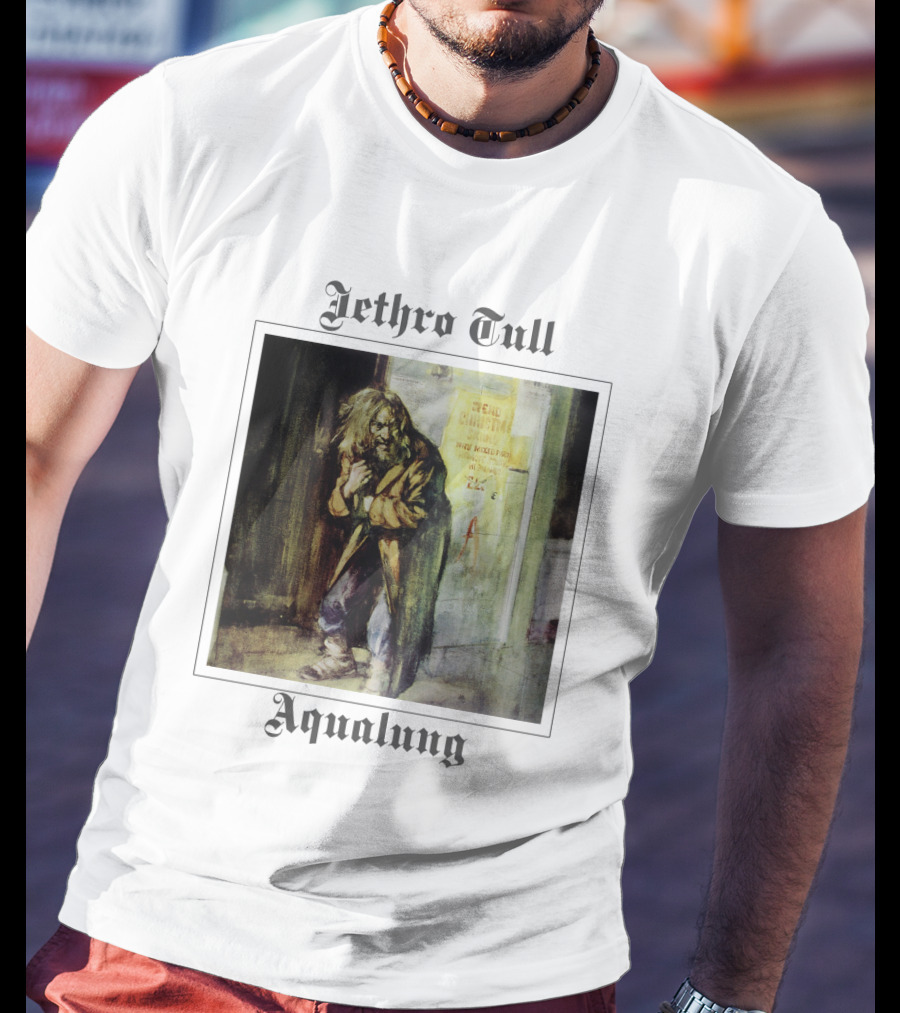 Jethro Tull Aqualung Album Cover Homeless Man Artwork T-Shirt
