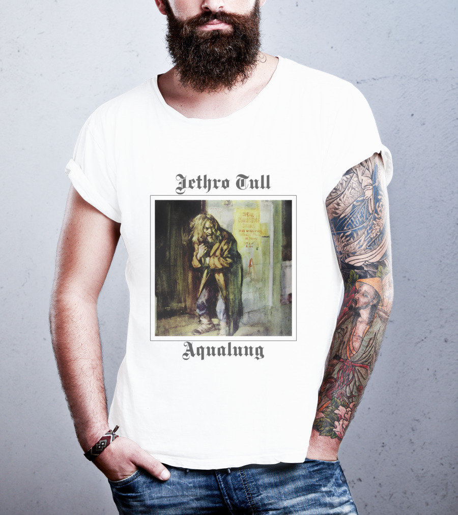 Jethro Tull Aqualung Album Cover Homeless Man Artwork T-Shirt