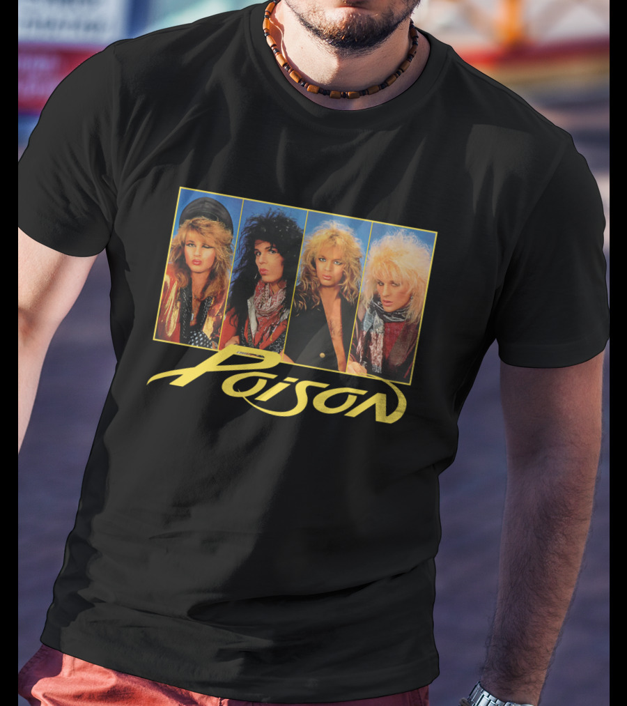 Poison Band Members 80S Glam Metal T-Shirt
