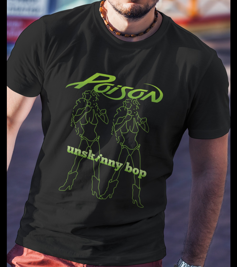 Poison Unskinny Bop 90S Rock Silhouette Twins T-Shirt