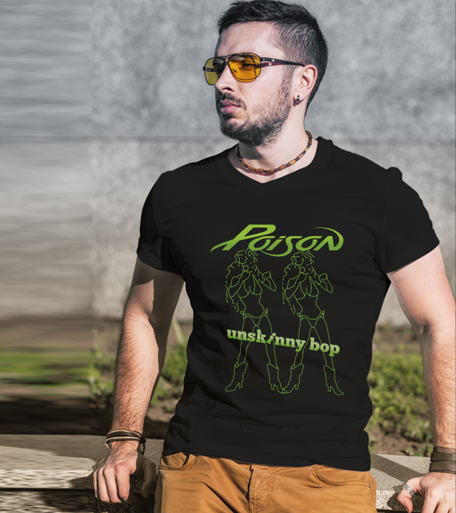 Poison Unskinny Bop 90S Rock Silhouette Twins T-Shirt