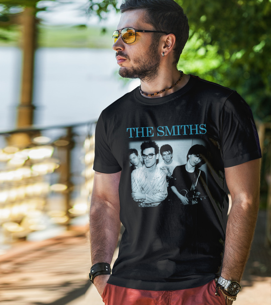 The Smiths Band Photo Black And Blue T-Shirt