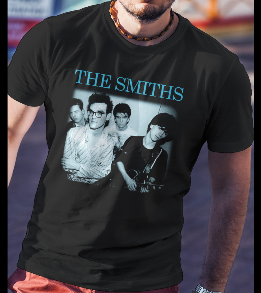 The Smiths Band Photo Black And Blue T-Shirt