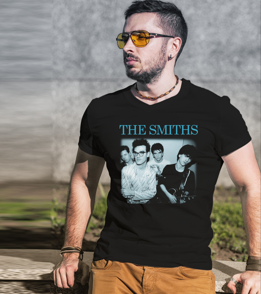 The Smiths Band Photo Black And Blue T-Shirt