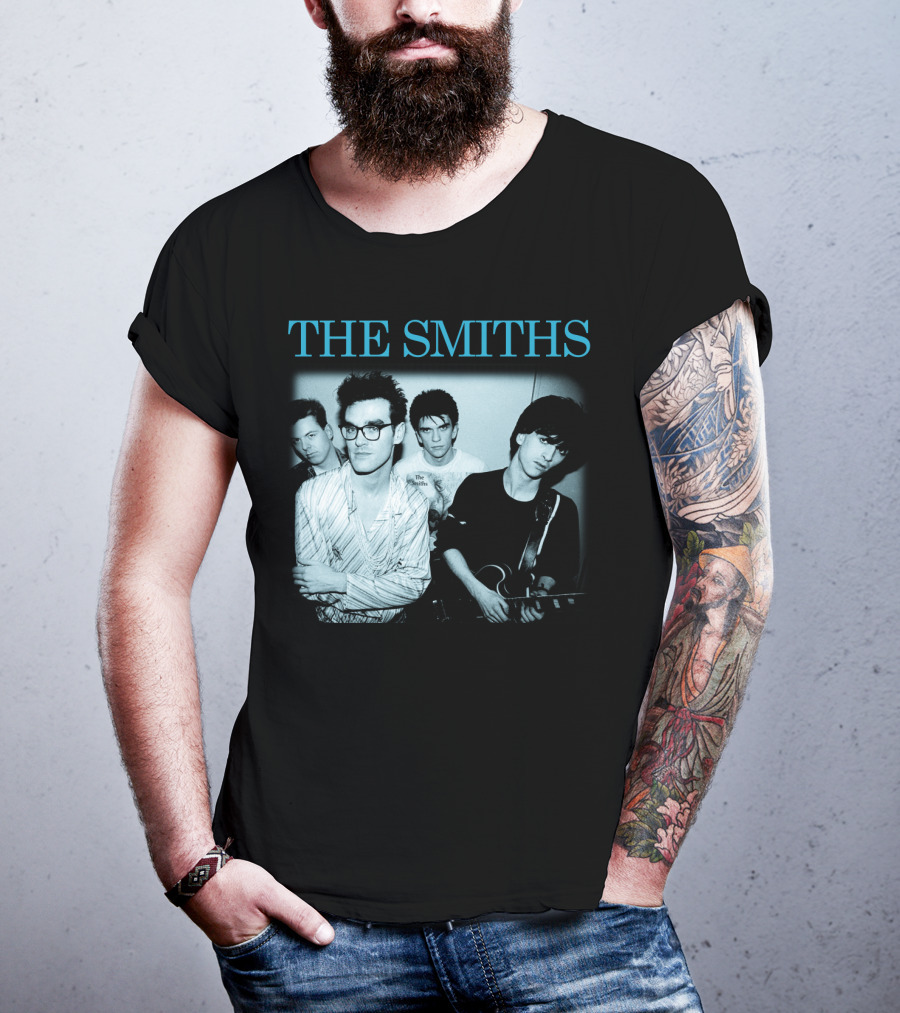 The Smiths Band Photo Black And Blue T-Shirt