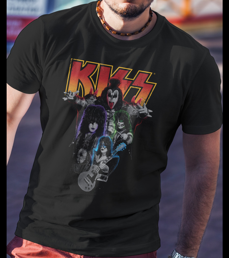 Kiss Band Members Concert Graphic Art T-Shirt