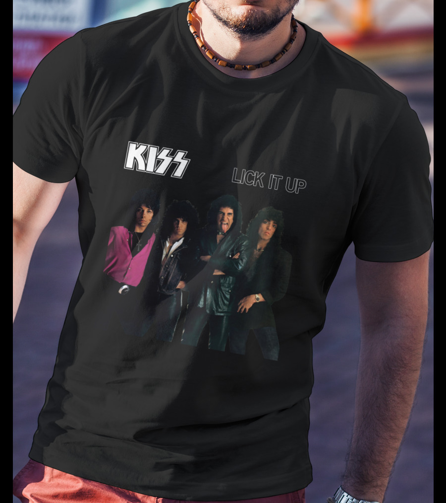 Kiss Lick It Up Album Cover Vintage 80S Rock Band T-Shirt