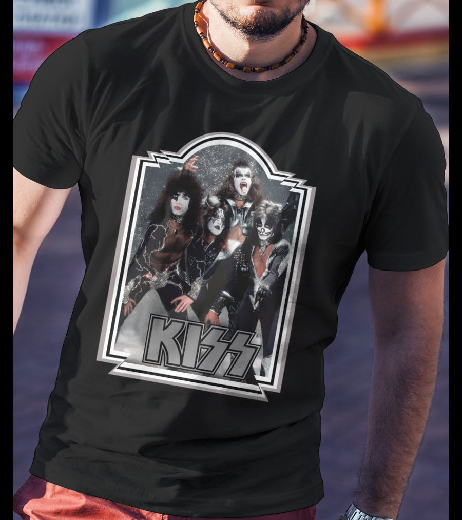 Kiss Band Iconic Makeup And Costumes 1970S Retro Style T-Shirt