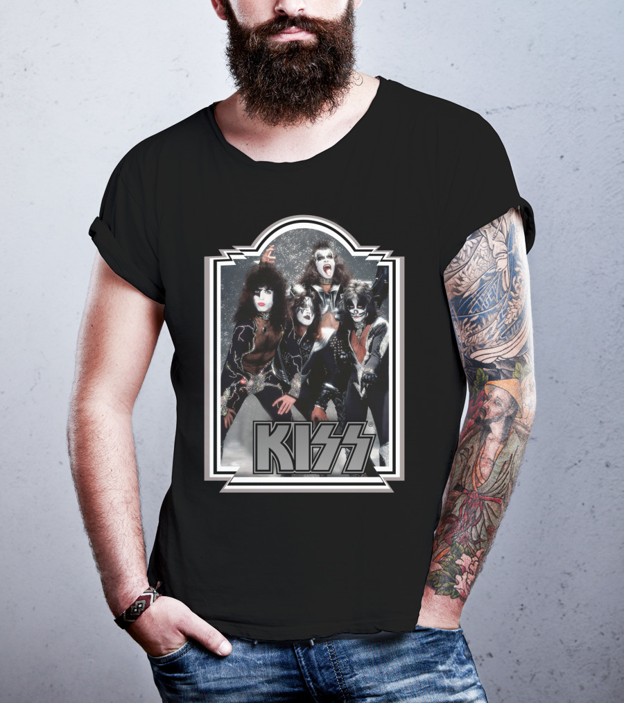 Kiss Band Iconic Makeup And Costumes 1970S Retro Style T-Shirt