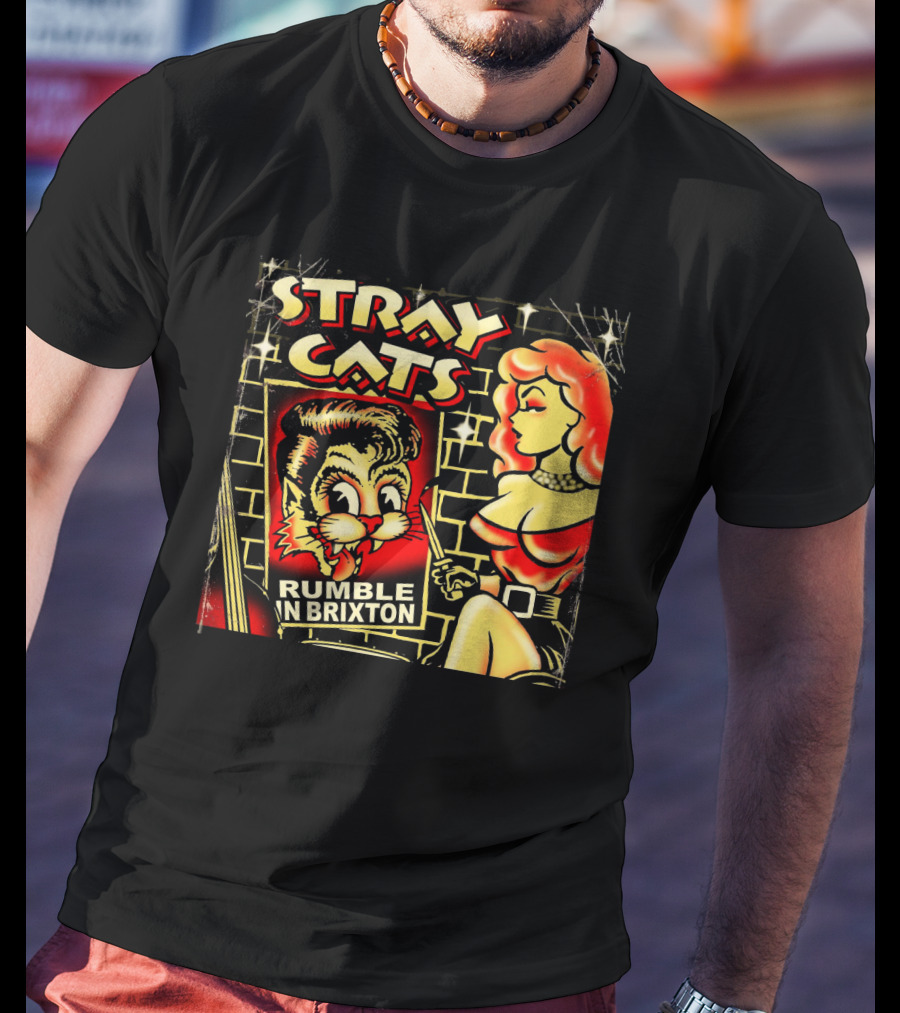 Stray Cats Rumble In Brixton Retro Style T-Shirt