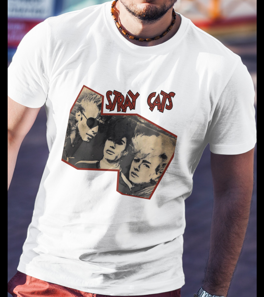 Stray Cats Rockabilly Band Vintage Photo Style T-Shirt
