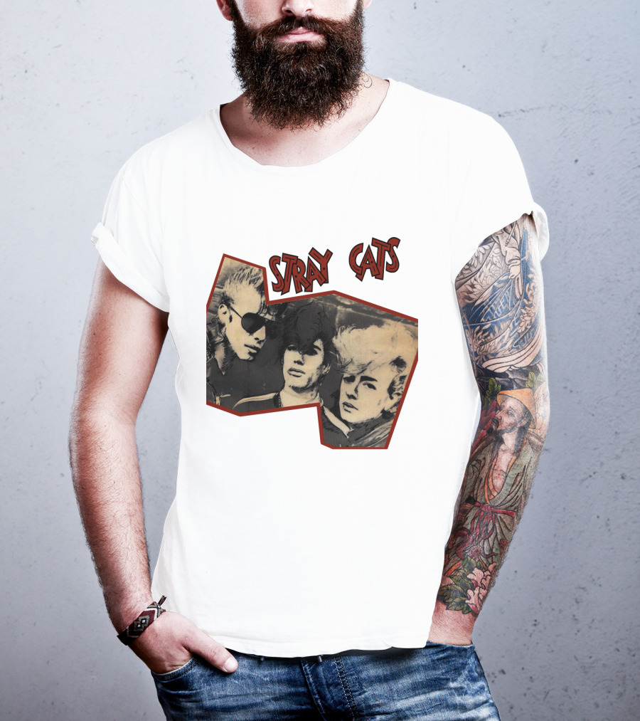 Stray Cats Rockabilly Band Vintage Photo Style T-Shirt