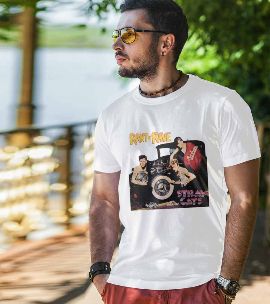 Rant N' Rave With The Stray Cats Rockabilly Band Vintage Style T-Shirt
