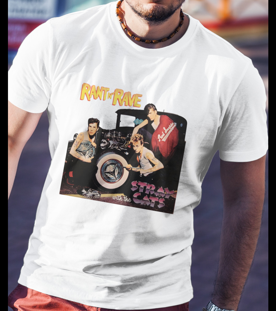 Rant N' Rave With The Stray Cats Rockabilly Band Vintage Style T-Shirt