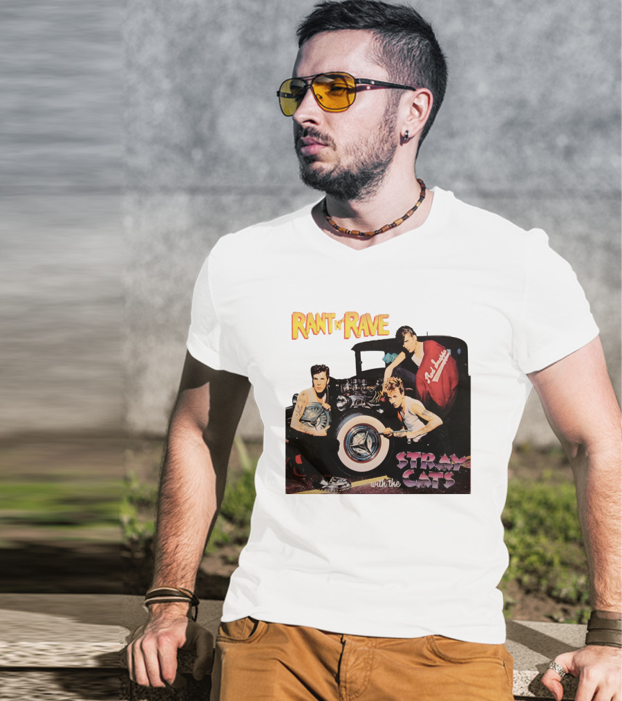 Rant N' Rave With The Stray Cats Rockabilly Band Vintage Style T-Shirt