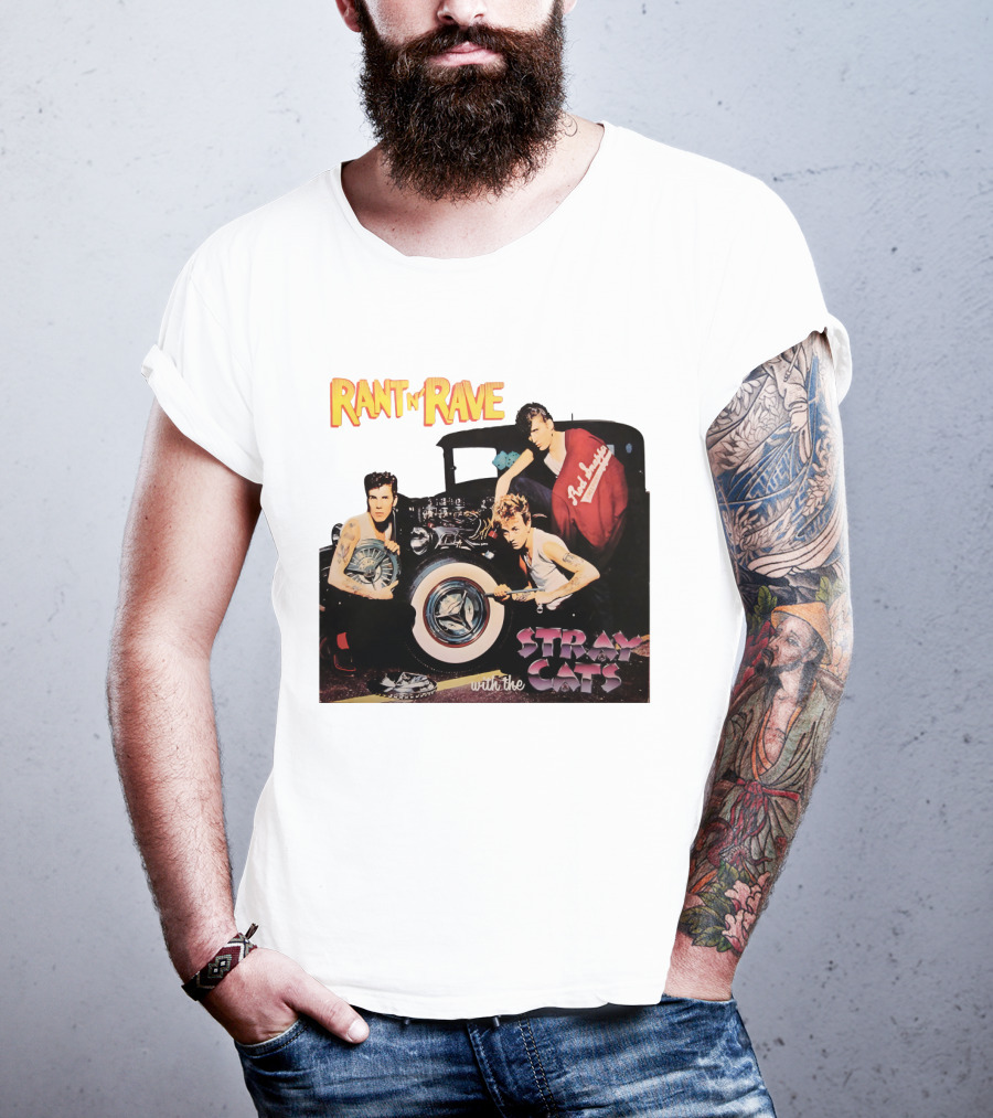 Rant N' Rave With The Stray Cats Rockabilly Band Vintage Style T-Shirt