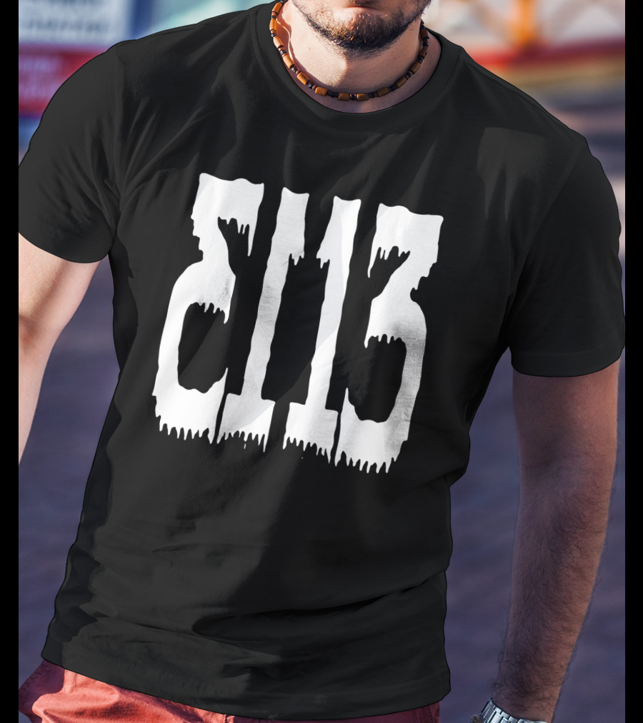 Dripping Block Numbers T-Shirt