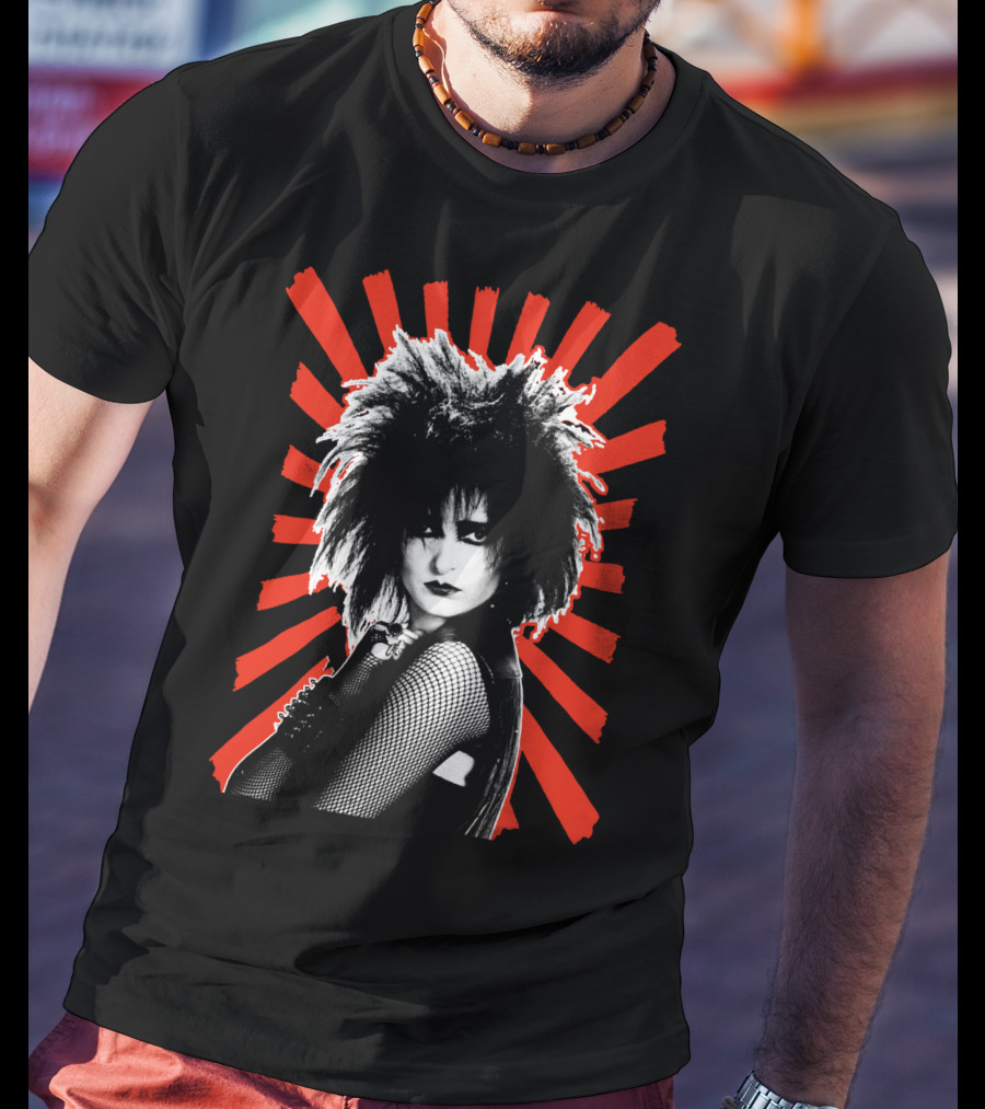 Punk Rock Icon With Red Sunburst T-Shirt