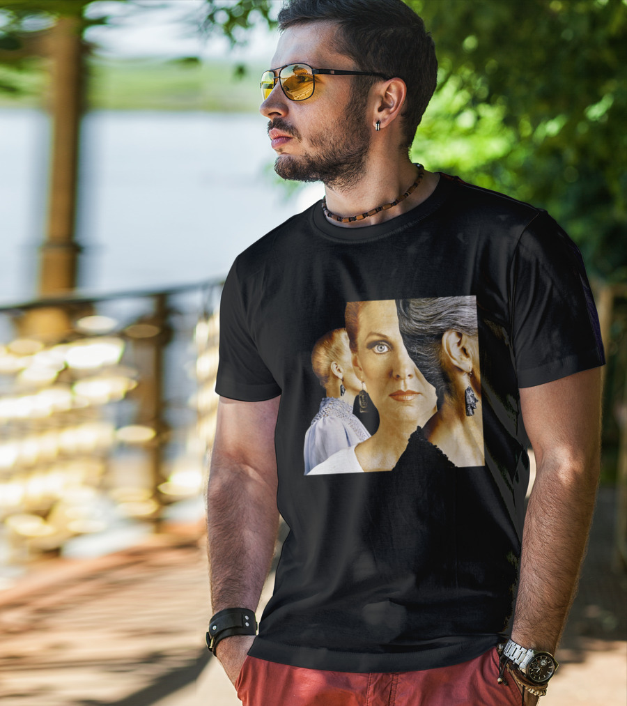 Surreal Split Face Portrait Fashion T-Shirt