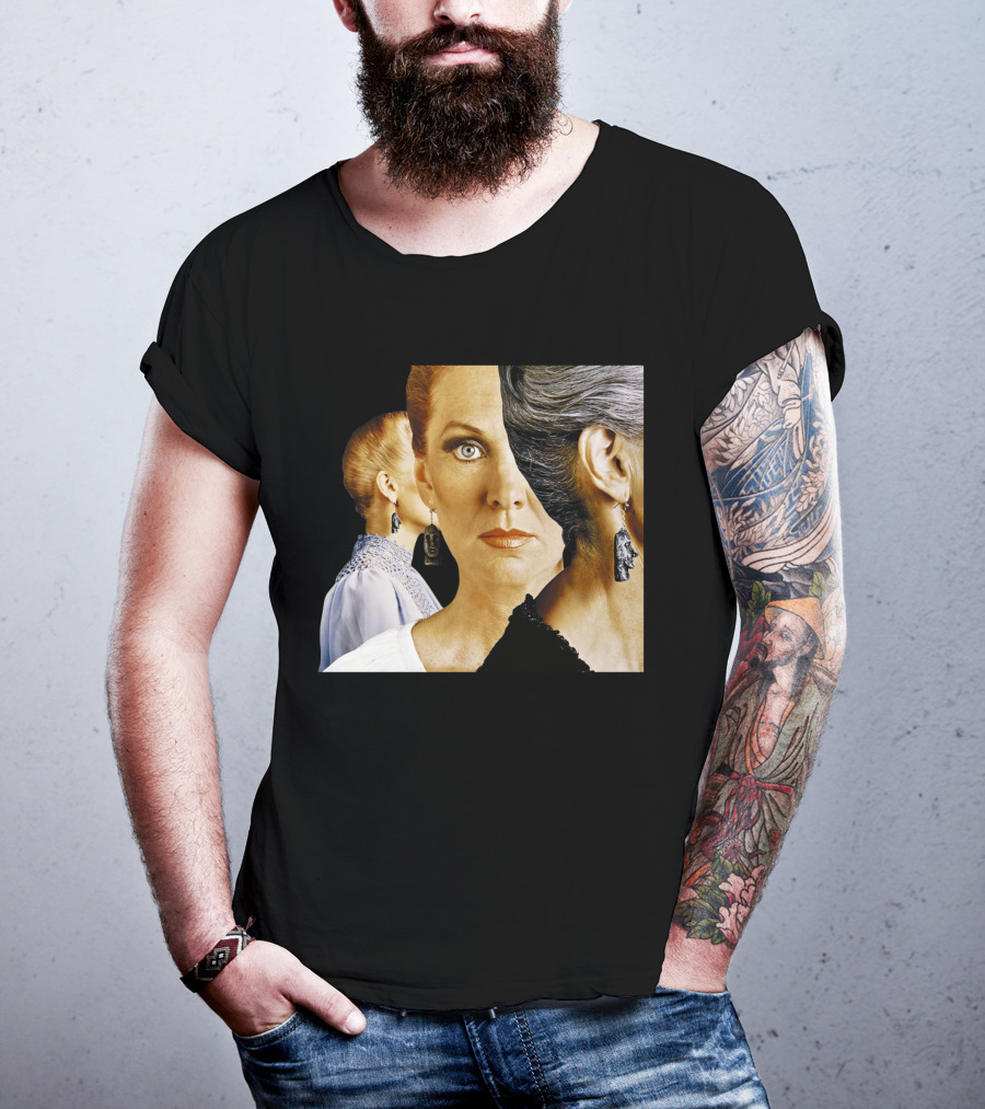 Surreal Split Face Portrait Fashion T-Shirt